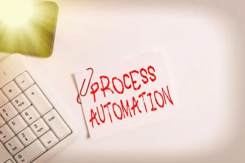 Handwriting text Process Automation. Concept meaning the use of technology to Foto stock