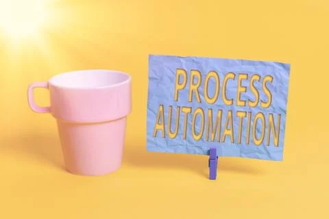 Handwriting text Process Automation. Concept meaning the use of technology to Foto stock