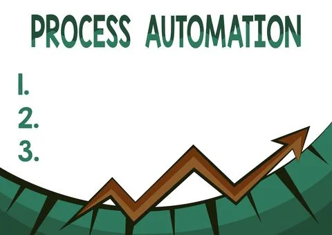 Handwriting text Process Automation. Internet Concept the use of technology to Stock Illustration