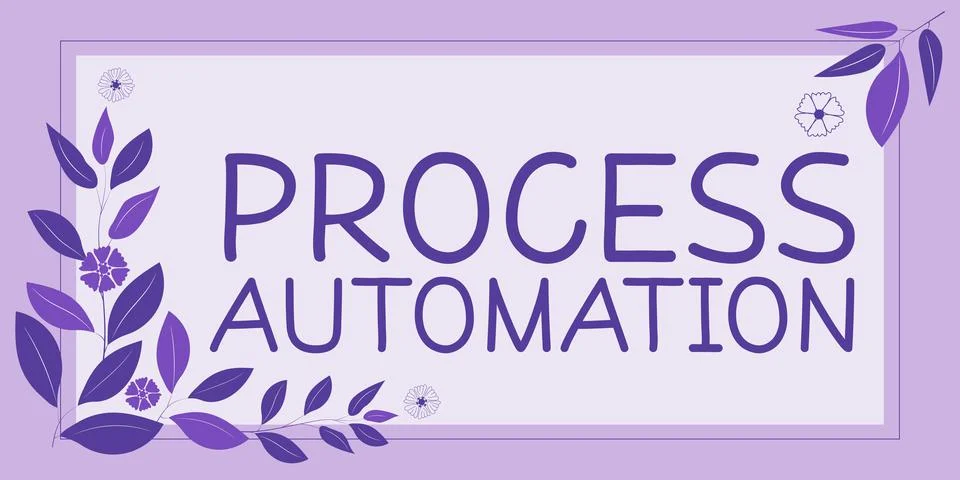 Handwriting text Process Automation. Internet Concept the use of technology to Stock Illustration