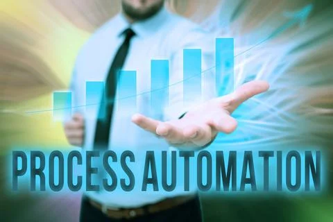 Handwriting text Process Automation. Word Written on the use of digital Foto stock