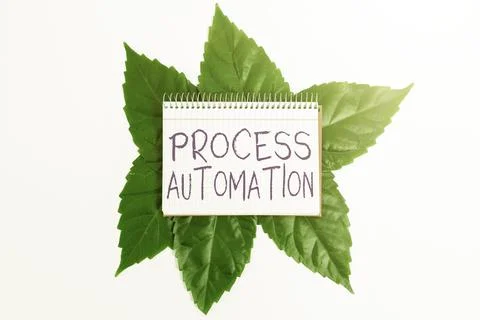 Handwriting text Process Automation. Word for the use of technology to automate Fotos de archivo