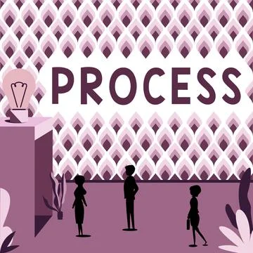 Handwriting text Process. Business concept series of progressive interdependent Stock Illustration