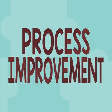 Handwriting text Process Improvement. Business showcase Optimization Meet New Illustrazione stock