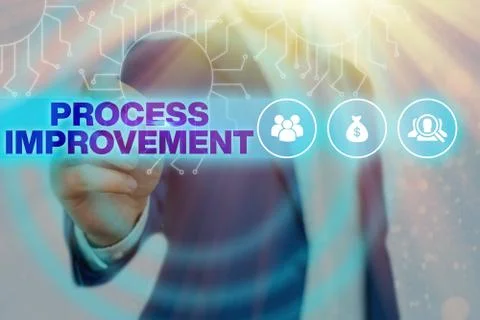 Handwriting text Process Improvement. Concept meaning Optimization Meet New Foto stock