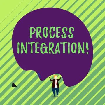 Handwriting text Process Integration. Concept meaning Connectivity of Systems Stock Illustration