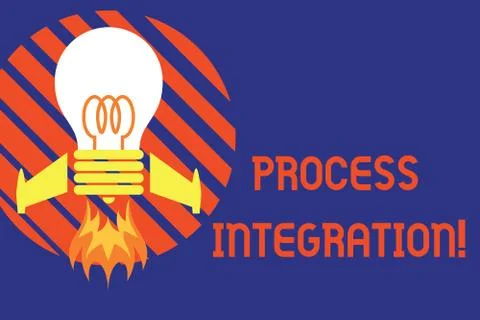 Handwriting text Process Integration. Concept meaning Connectivity of Systems Stock Illustration