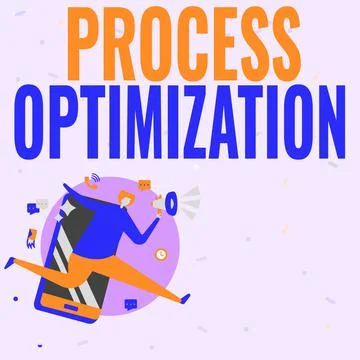 Handwriting text Process Optimization. Business approach Improve Organizations Stock Illustration