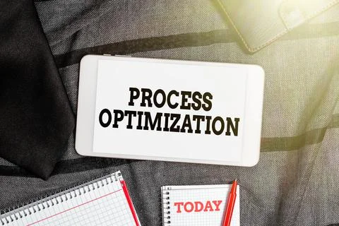 Handwriting text Process Optimization. Business idea improves the processes and 스톡 사진