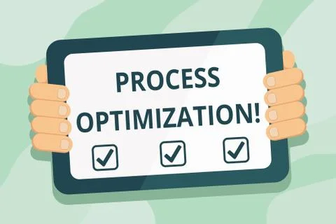 Handwriting text Process Optimization. Concept meaning improves the processes Illustrazione stock