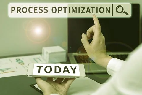 Handwriting text Process Optimization. Word for Improve Organizations Efficiency Stock Photos