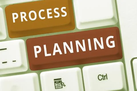 Handwriting text Process Planning. Business approach the development of goals Stock Photos