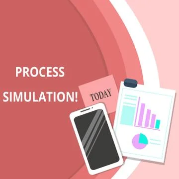 Handwriting text Process Simulation. Concept meaning Technical Representation 스톡 일러스트