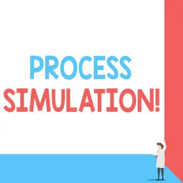 Handwriting text Process Simulation. Concept meaning Technical Representation Stock Illustration