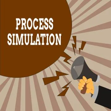 Handwriting text Process Simulation. Concept meaning Technical Representation Stock Illustration