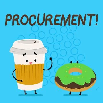 Handwriting text Procurement. Concept meaning Procuring Purchase of equipment Illustrazione stock