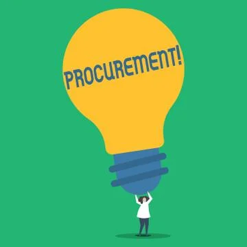 Handwriting text Procurement. Concept meaning Procuring Purchase of equipment Stock Illustration