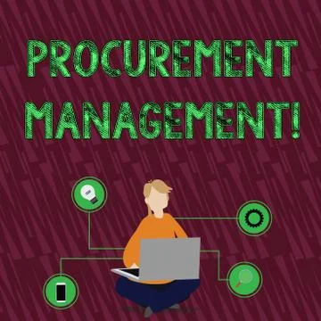 Handwriting text Procurement Management. Concept meaning obtaining products and Stock Illustration