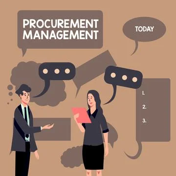 Handwriting text Procurement Management. Conceptual photo buying Goods and Stock Illustration