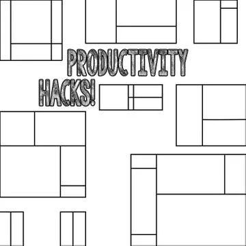 Handwriting text Productivity Hacks. Concept meaning Hacking Solution Method Stock Illustration