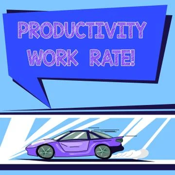 Handwriting text Productivity Work Rate. Concept meaning assessment of the Stock Illustration