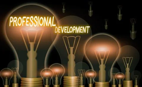 Handwriting text Professional Development. Concept meaning Learning to earn or Illustrazione stock