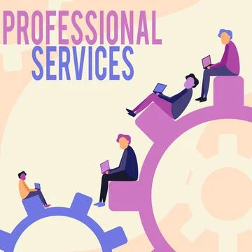 Handwriting text Professional Services. Conceptual photo offer Knowledge based Stock Illustration