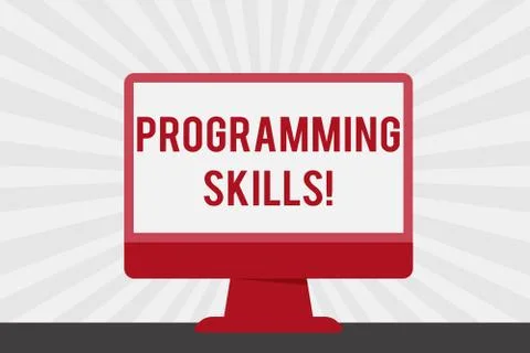 Handwriting text Programming Skills. Concept meaning skills vital to write a Ilustración de archivo