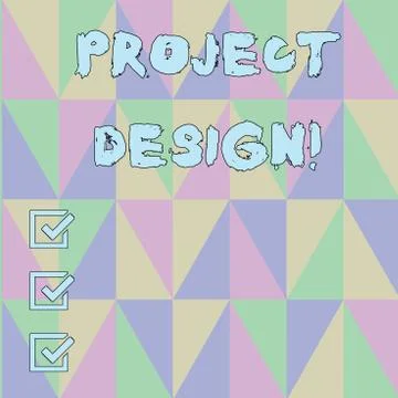 Handwriting text Project Design. Concept meaning process of creating or Illustrazione stock