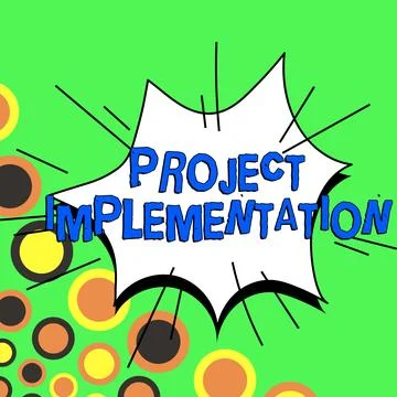 Handwriting text Project Implementation. Business concept paying for start up in Ilustración de archivo