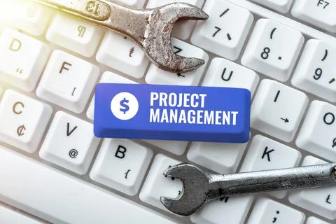 Handwriting text Project ManagementApplication Process Skills to Achieve Foto stock