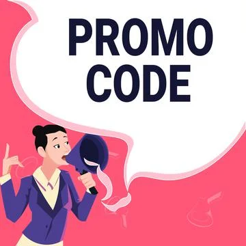Handwriting text Promo Code. Business approach digital numbers that give you Stock Illustration
