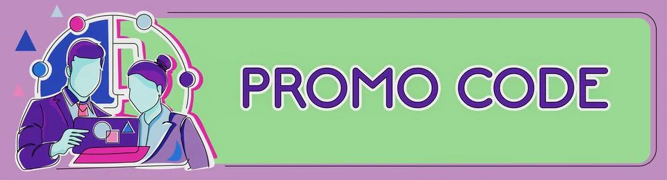 Handwriting text Promo Code. Business idea digital numbers that give you good Stock-Illustration