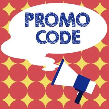 Handwriting text Promo Code. Business approach digital numbers that give you Stock Illustration