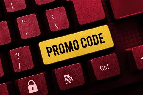 Handwriting text Promo Code. Business showcase digital numbers that give you Stock Photos