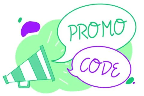 Handwriting text Promo Code. Concept meaning digital numbers that give you good Stock Illustration