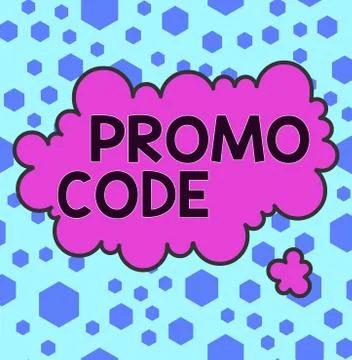 Handwriting text Promo Code. Concept meaning digital numbers that give you good Stock Illustration
