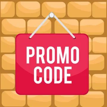 Handwriting text Promo Code. Concept meaning digital numbers that give you good Stock Illustration
