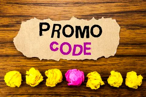Handwriting text   Promo Code. Concept for Promotion for Online Business Writ 스톡 사진