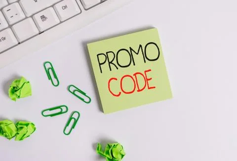 Handwriting text Promo Code. Concept meaning digital numbers that give you good Stock Photos