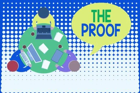 Handwriting text The Proof. Concept meaning Evidence by nature of any actions or 스톡 일러스트