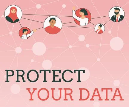 Handwriting text Protect Your Data. Internet Concept cyber security safe and Stockillustratie