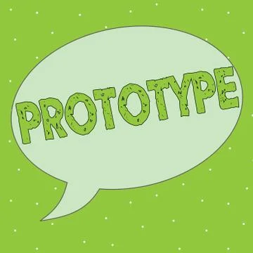 Handwriting text Prototype. Concept meaning Preliminary project design version Stock Illustration
