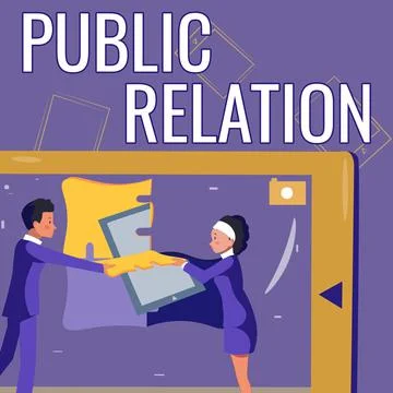 Handwriting text Public Relation. Concept meaning practice of deliberately Illustrazione stock