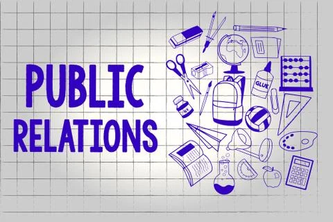 Handwriting text Public Relations. Concept meaning practice managing spread of Illustrazione stock