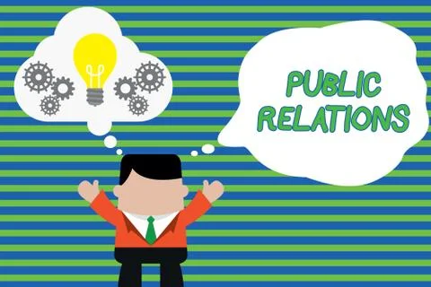 Handwriting text Public Relations. Concept meaning practice analysisaging spread 스톡 일러스트