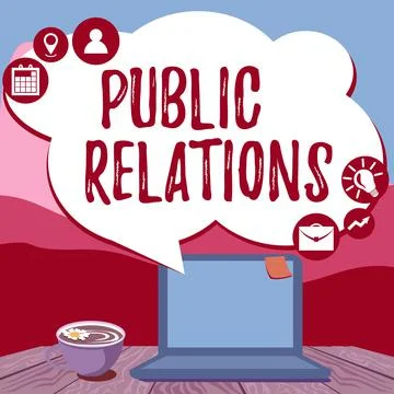 Handwriting text Public Relations. Word Written on practice managing spread of Stock Illustration