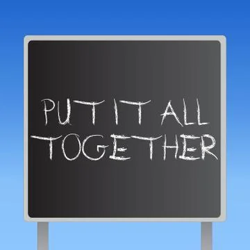 Handwriting text Put It All Together. Concept meaning Join Collectively Unified Stock Illustration