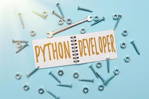 Handwriting text Python Developer. Conceptual photo responsible for writing Stock Photos