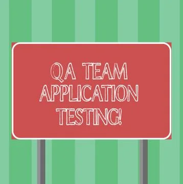 Handwriting text Qa Team Application Testing. Concept meaning Question and Illustrazione stock
